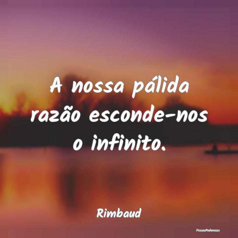 A nossa pálida razão esconde-nos o infinito....