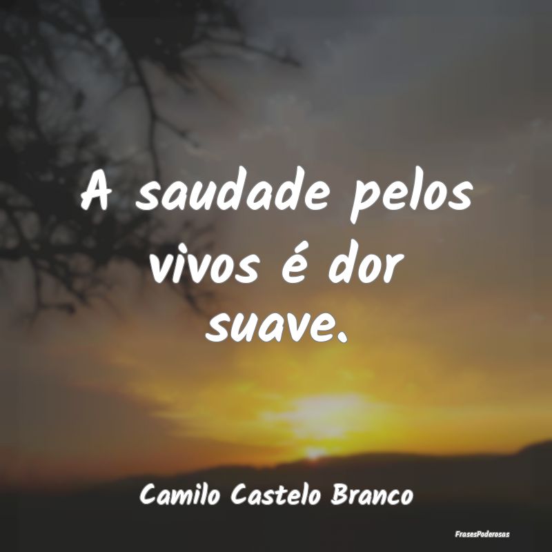 A saudade pelos vivos é dor suave....