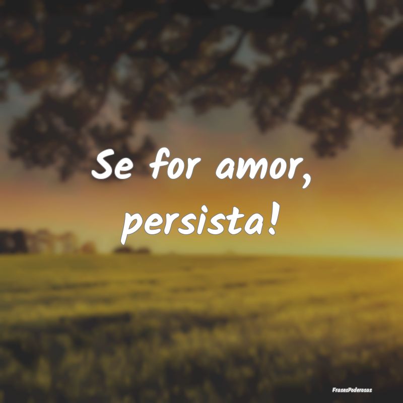 Se for amor, persista!
...