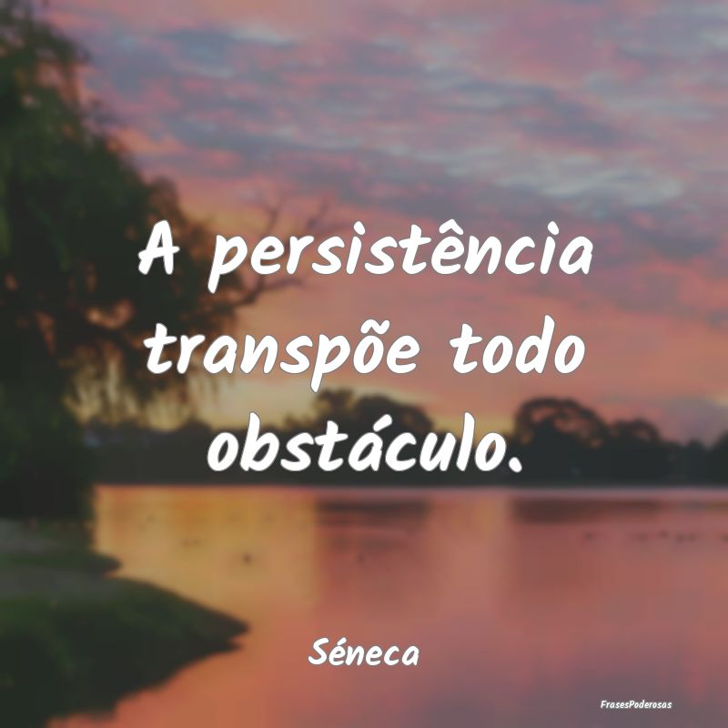 A persistência transpõe todo obstáculo....
