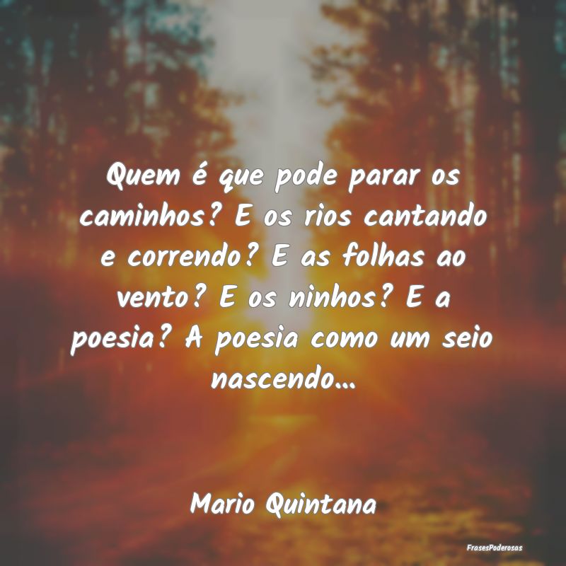 Quem é que pode parar os caminhos? E os rios cant...