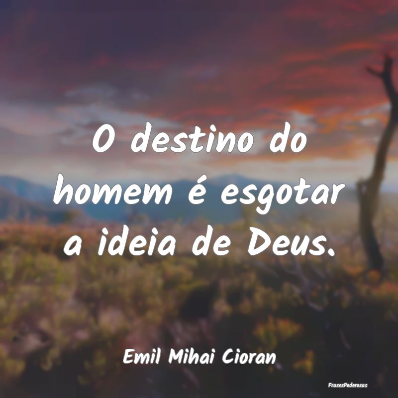 O destino do homem é esgotar a ideia de Deus....