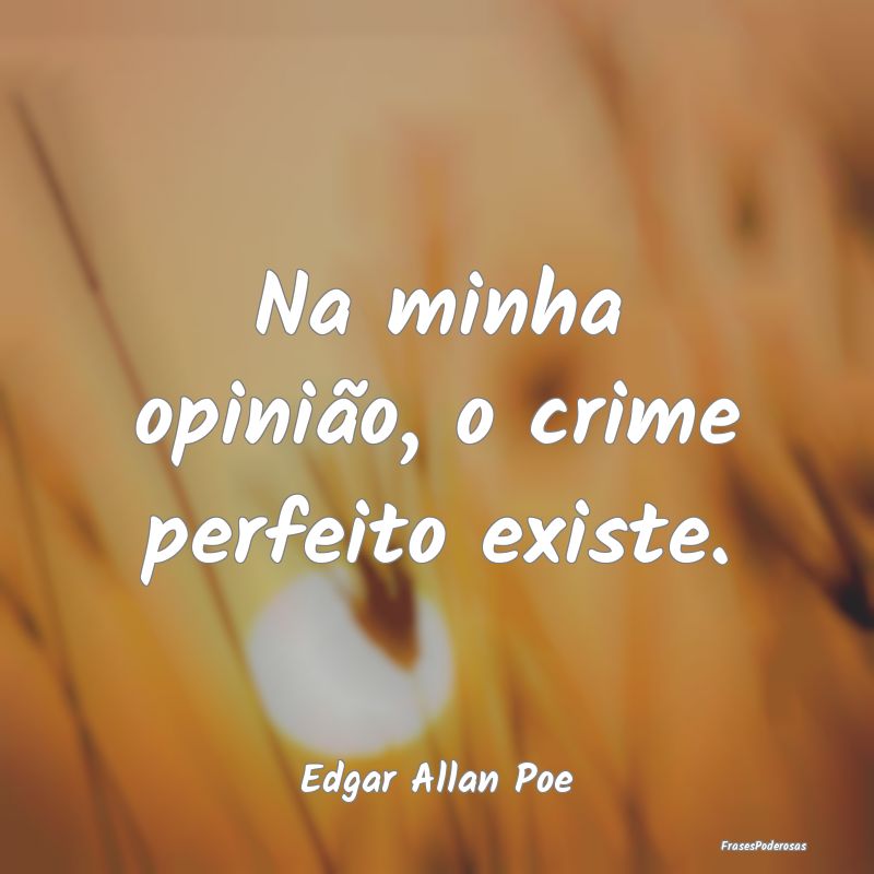 Na minha opinião, o crime perfeito existe....