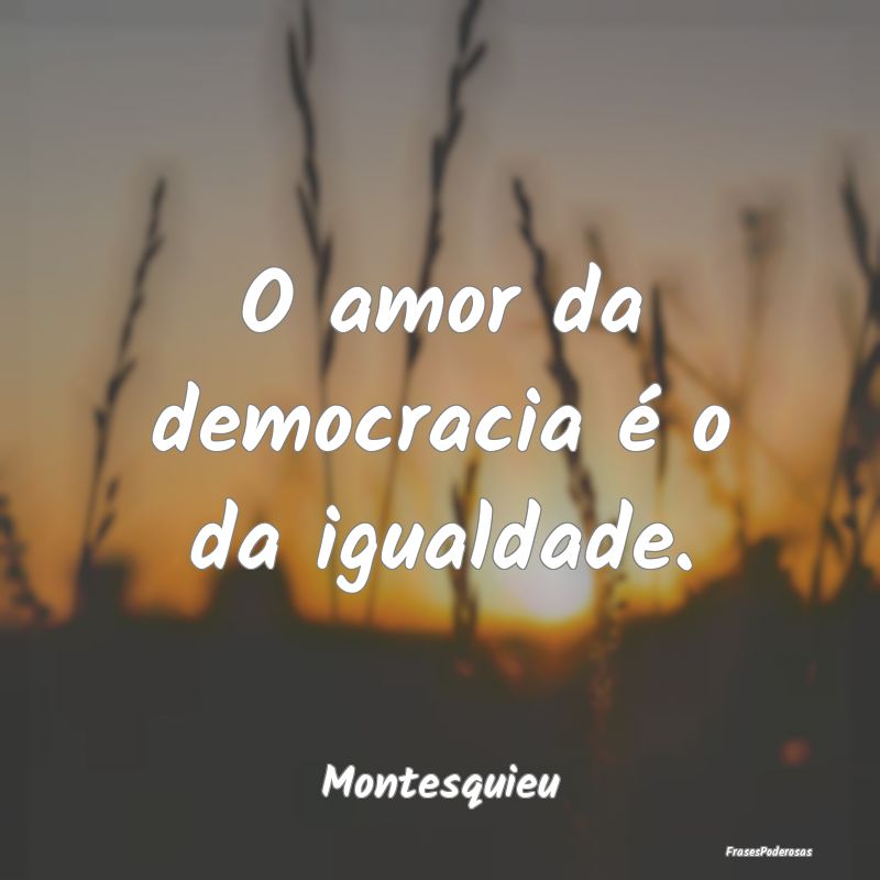 O amor da democracia é o da igualdade....