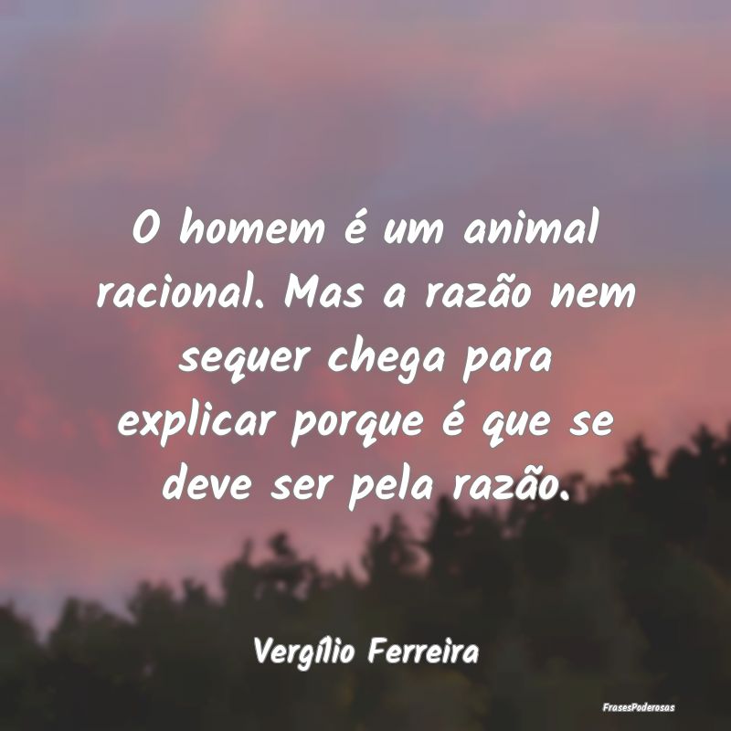 O homem é um animal racional. Mas a razão nem se...