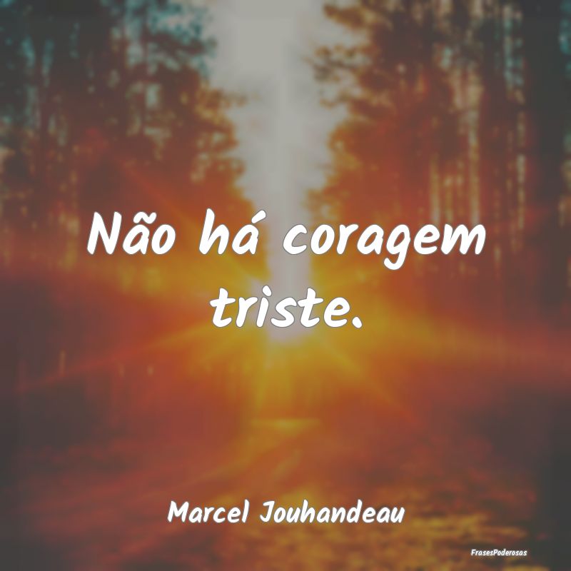 Frases de Coragem - Não há coragem triste....