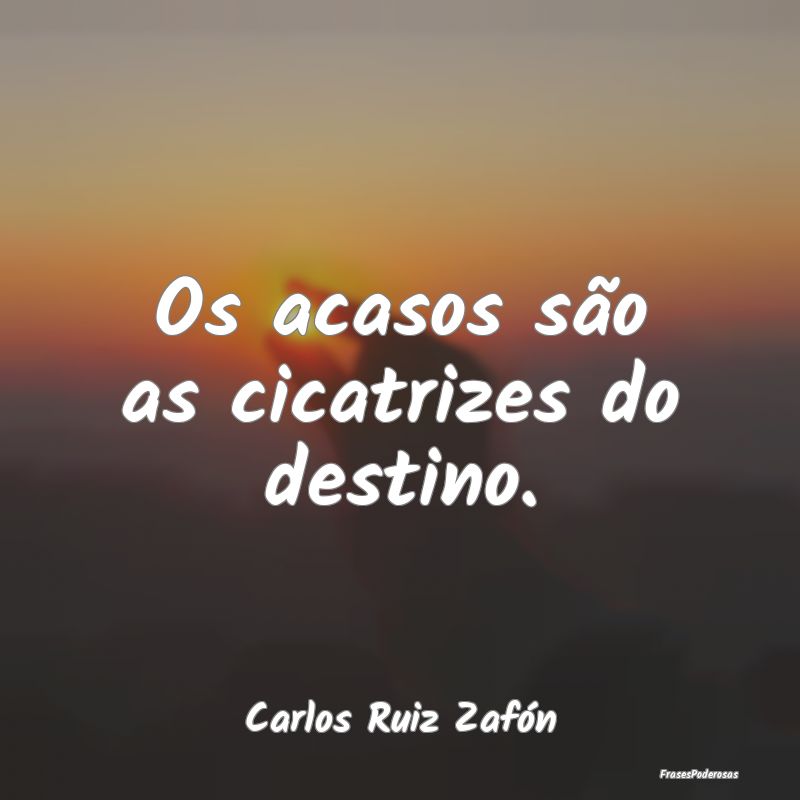 Os acasos são as cicatrizes do destino....