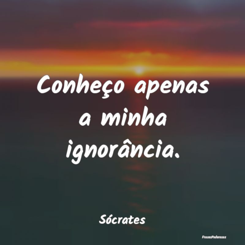 Conheço apenas a minha ignorância....