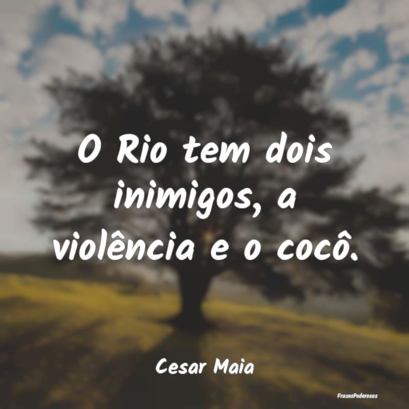 O Rio tem dois inimigos, a violência e o cocô....