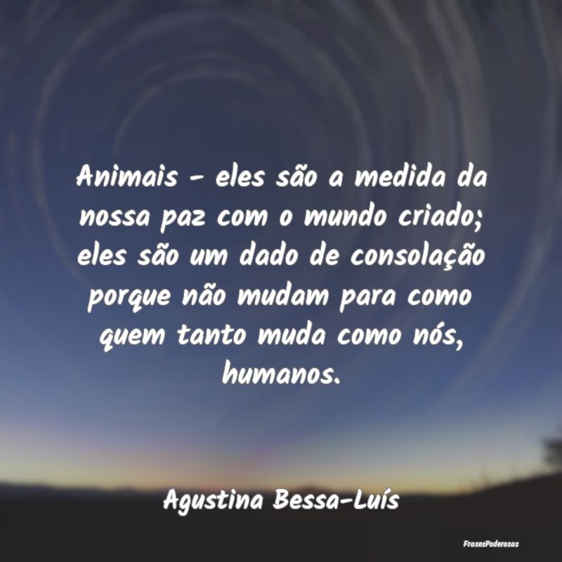 Animais - eles são a medida da nossa paz com o mu...