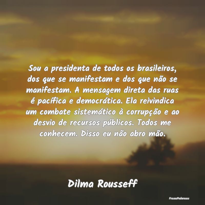 Sou a presidenta de todos os brasileiros, dos que ...