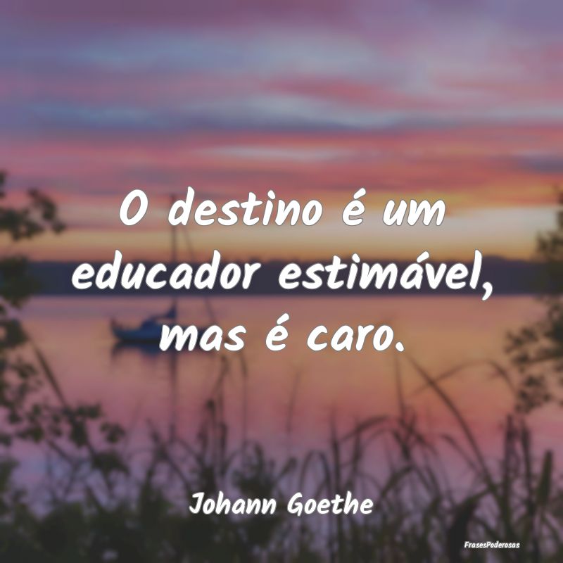 O destino é um educador estimável, mas é caro....